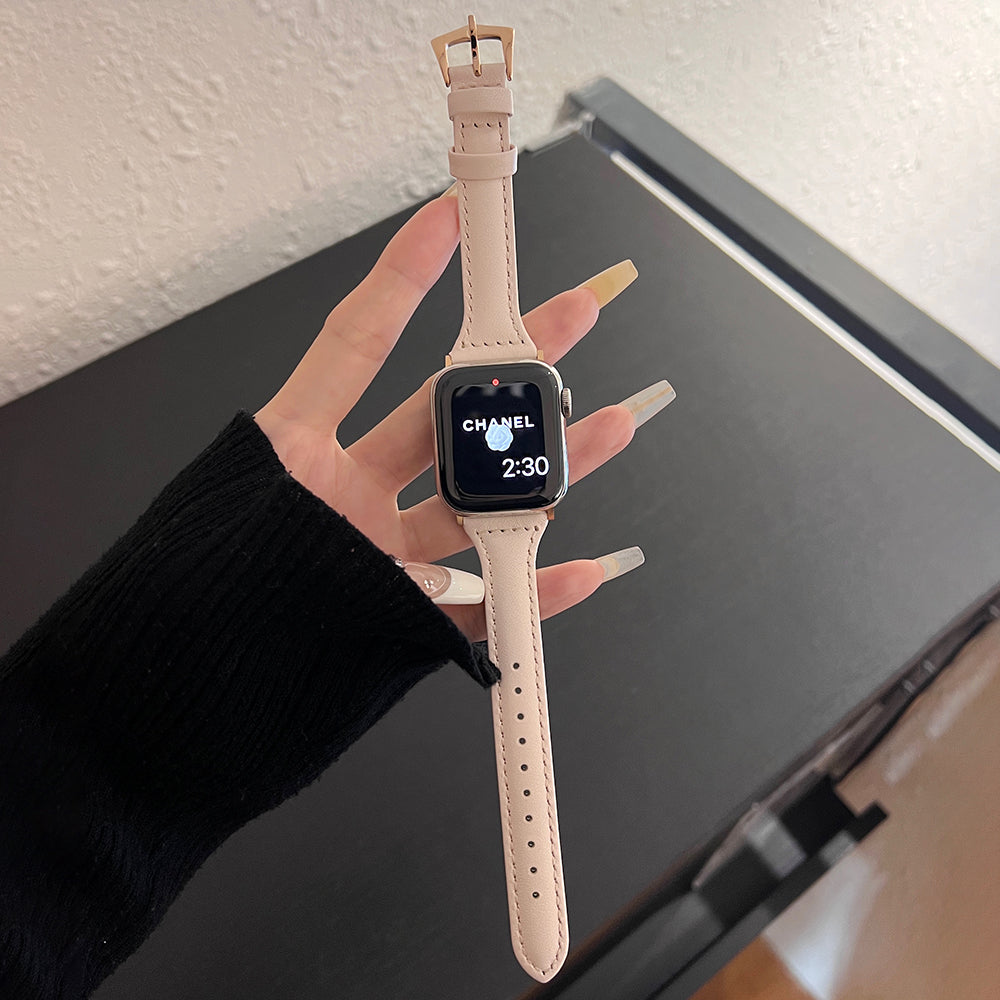 For Apple Watch Ultra 2 Ultra 49mm / 9 / 8 / 7 45mm / 6 / 5 / 4 / SE / SE (2020) / SE (2023) 44mm / 3 / 2 / 1 42mm PU Watchband - Light Brown