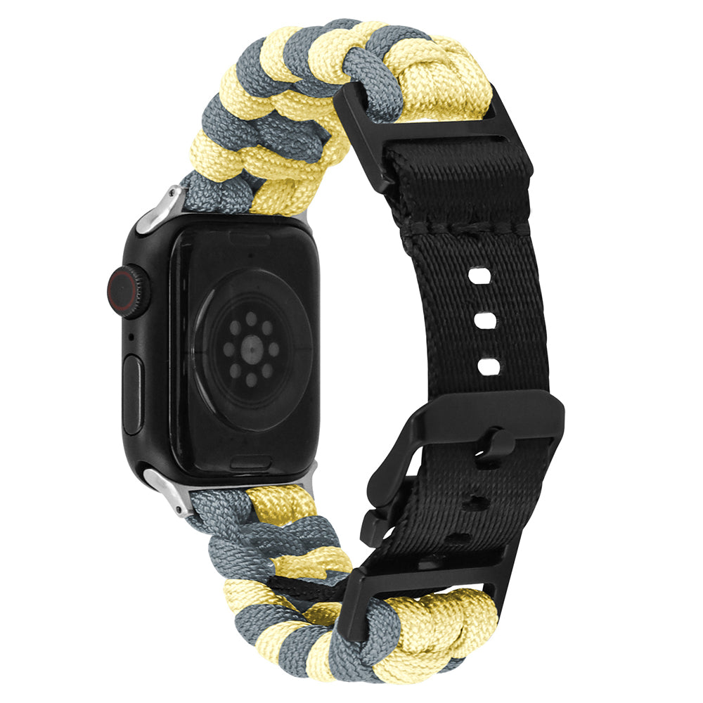 For Apple Watch Ultra 2 Ultra 49mm / Series 9 8 7 45mm / 6 5 4 SE (2022) SE (2023) SE 44mm / 3 2 1 42mm Watch Band Nylon Rope Strap - Lake Blue+Pink