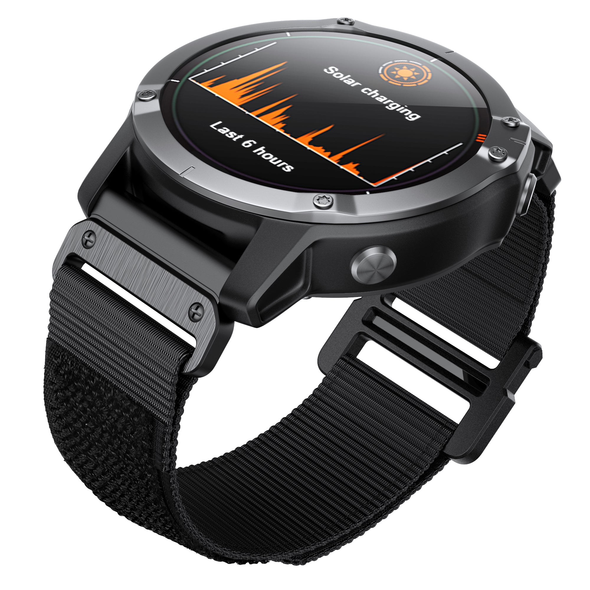 For Garmin Fenix 7X / 7X Pro / 6X QuickFit 26mm Watch Band Nylon Loop Adjustable Wrist Band - Black