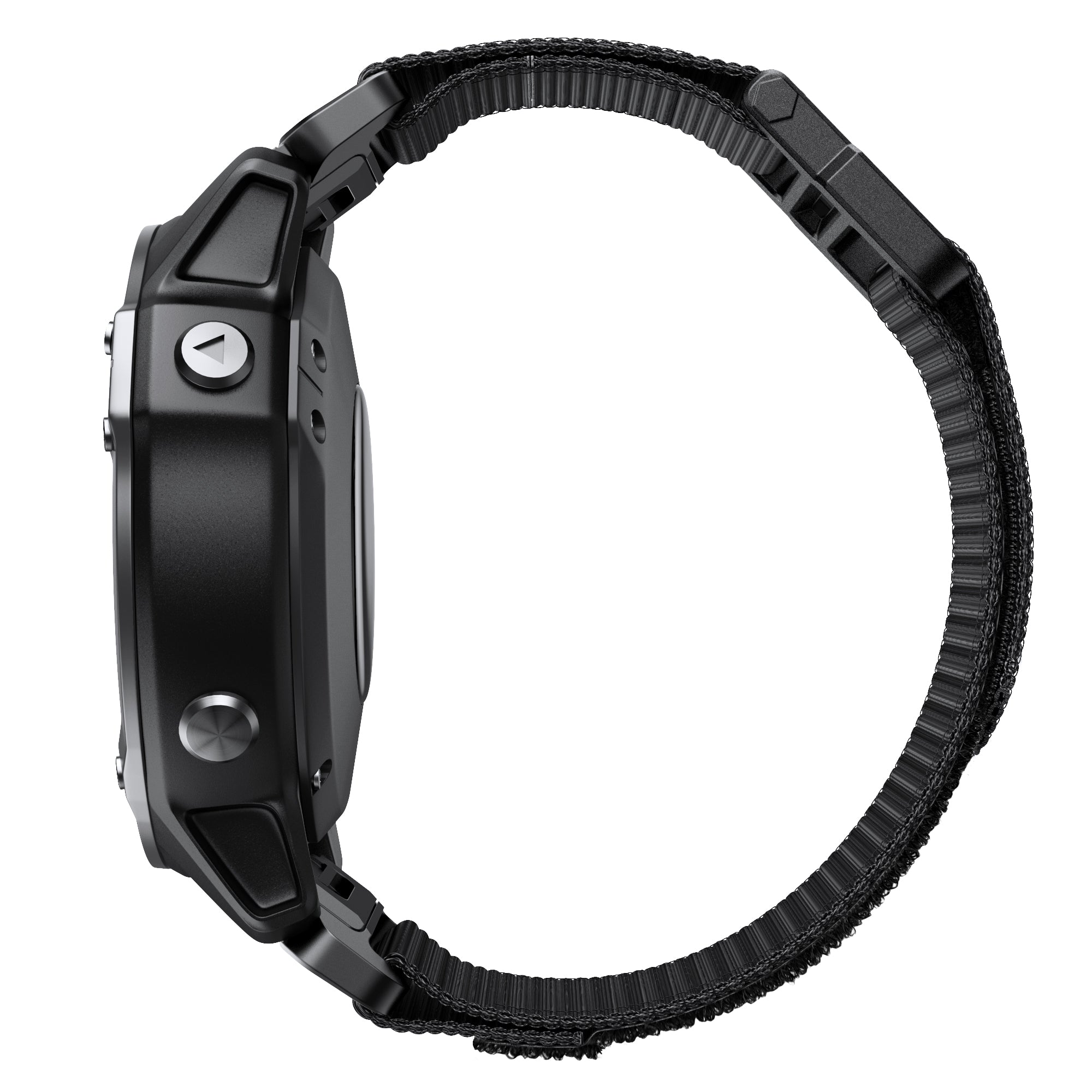 For Garmin Fenix 7X / 7X Pro / 6X QuickFit 26mm Watch Band Nylon Loop Adjustable Wrist Band - Black