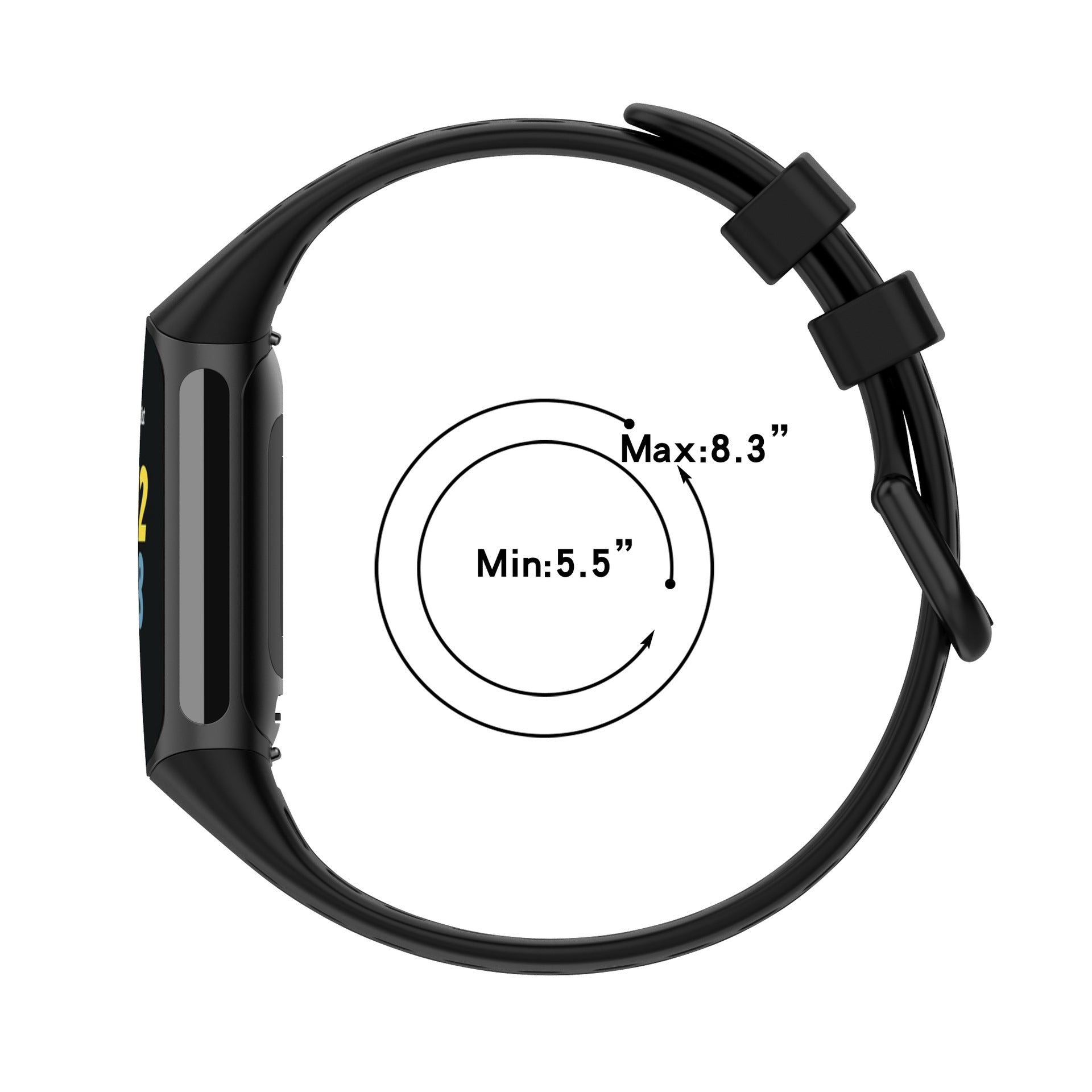 For Fitbit Charge 6 / Charge 5 Replacement Wrist Band Breathable Silicone Smartwatch Strap - Black