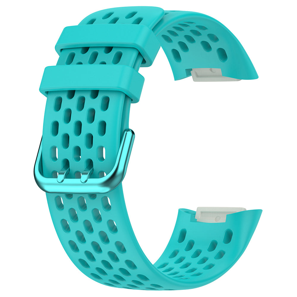For Fitbit Charge 6 / Charge 5 Replacement Wrist Band Breathable Silicone Smartwatch Strap - Black