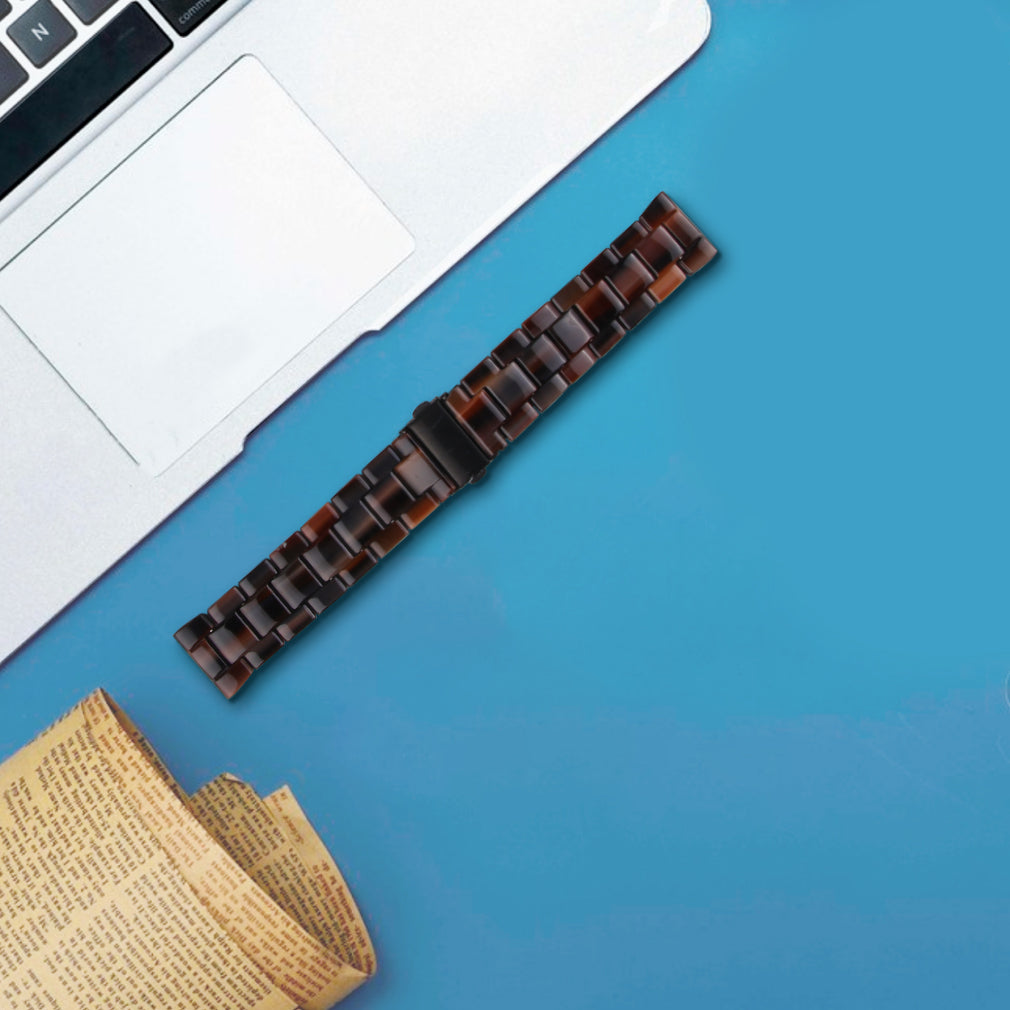 For Donerton Resin Watch Band Waterproof Smart Watch Strap - Chocolate