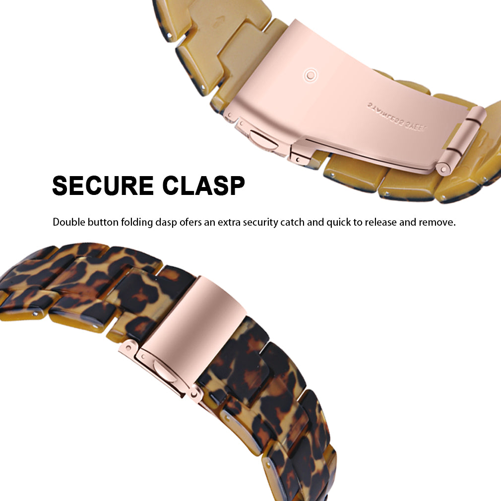 For Popglory Replacement Strap Waterproof Resin Sports Watch Band - Leopard Printed