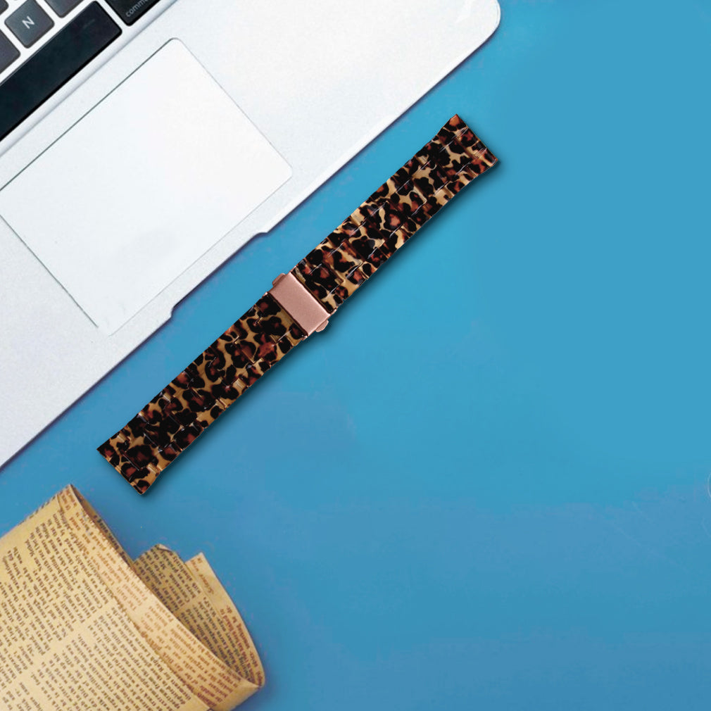 For Popglory Replacement Strap Waterproof Resin Sports Watch Band - Leopard Printed