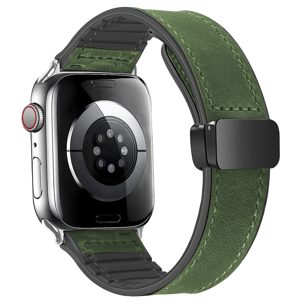 For Apple Watch Ultra 2 Ultra 49mm  /  9 8 7 45mm  /  SE (2023) SE (2022) SE 6 5 4 44mm  /  3 2 1 42mm Genuine Cow Leather Band - Grey