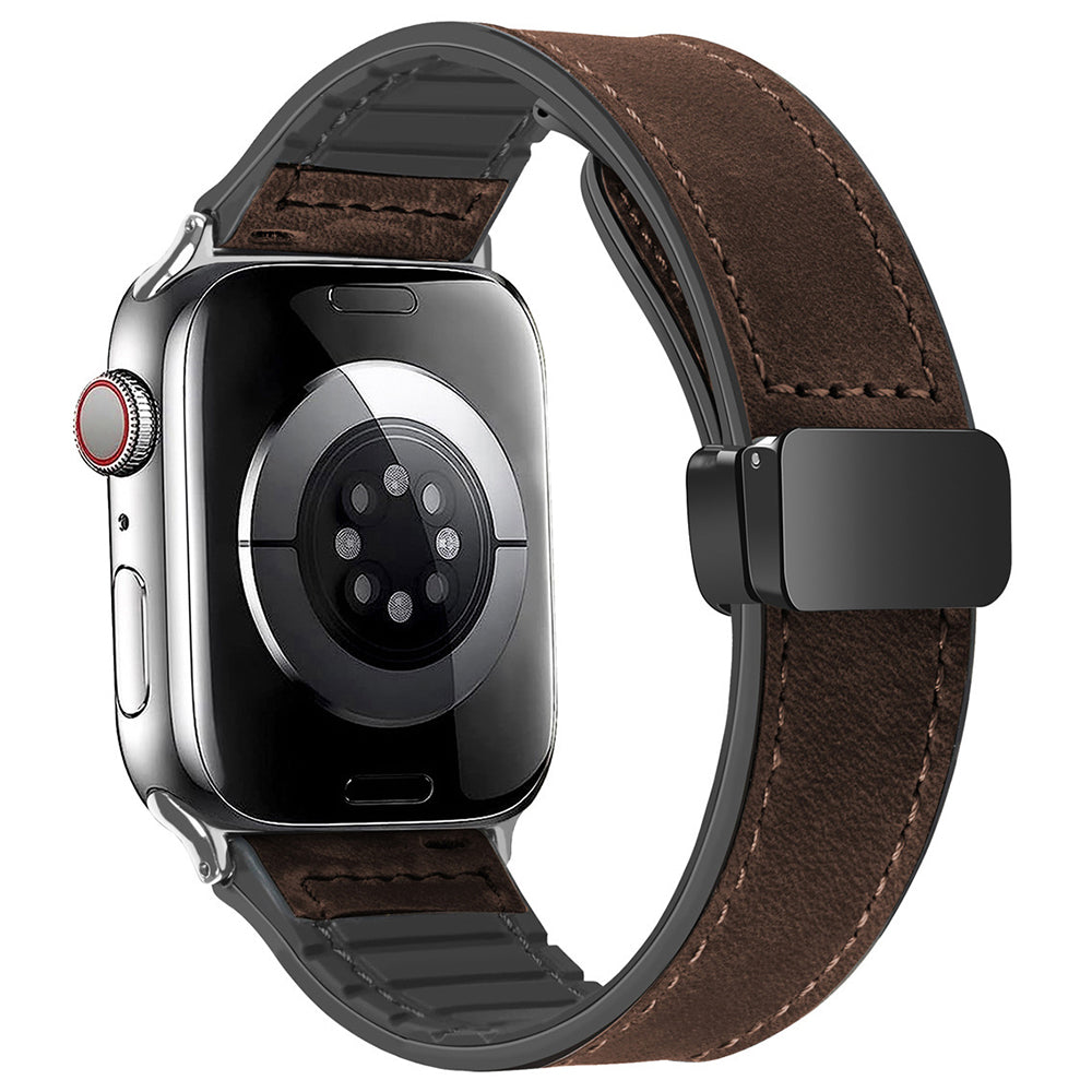 For Apple Watch Ultra 2 Ultra 49mm  /  9 8 7 45mm  /  SE (2023) SE (2022) SE 6 5 4 44mm  /  3 2 1 42mm Genuine Cow Leather Band - Grey