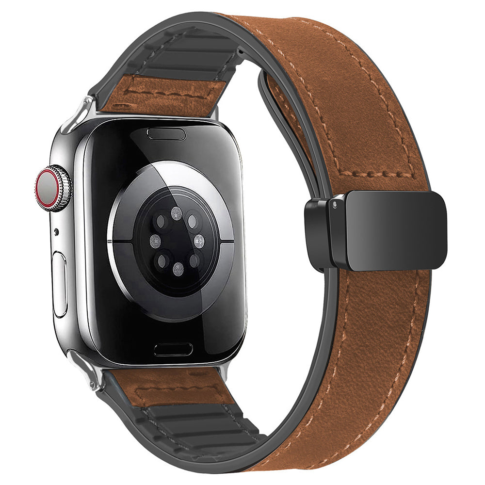 For Apple Watch Ultra 2 Ultra 49mm  /  9 8 7 45mm  /  SE (2023) SE (2022) SE 6 5 4 44mm  /  3 2 1 42mm Genuine Cow Leather Band - Grey