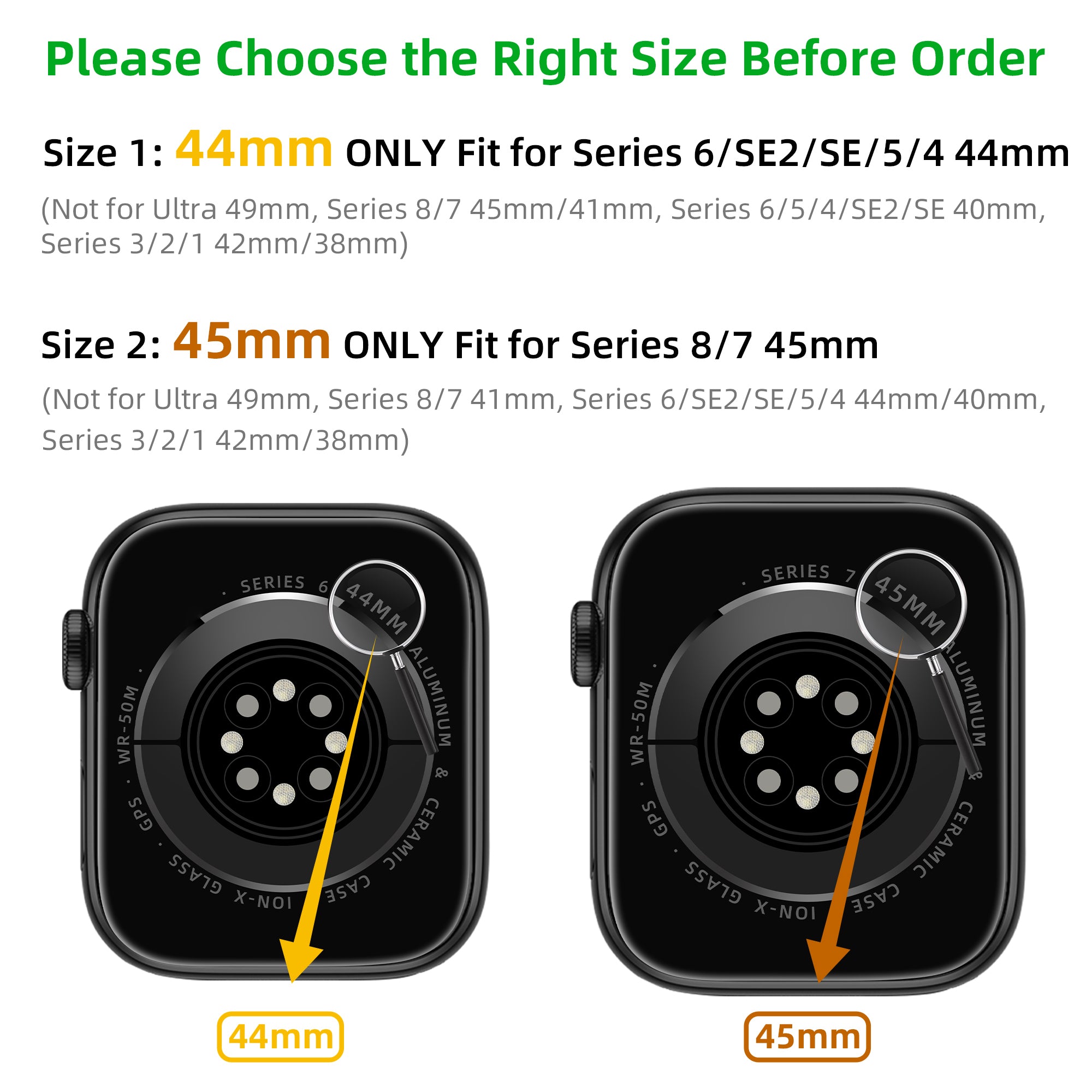 For Apple Watch SE (2023) / SE (2022) / SE / Series 6 5 4 44mm TPU Strap with Stainless Steel Watch Case - Black