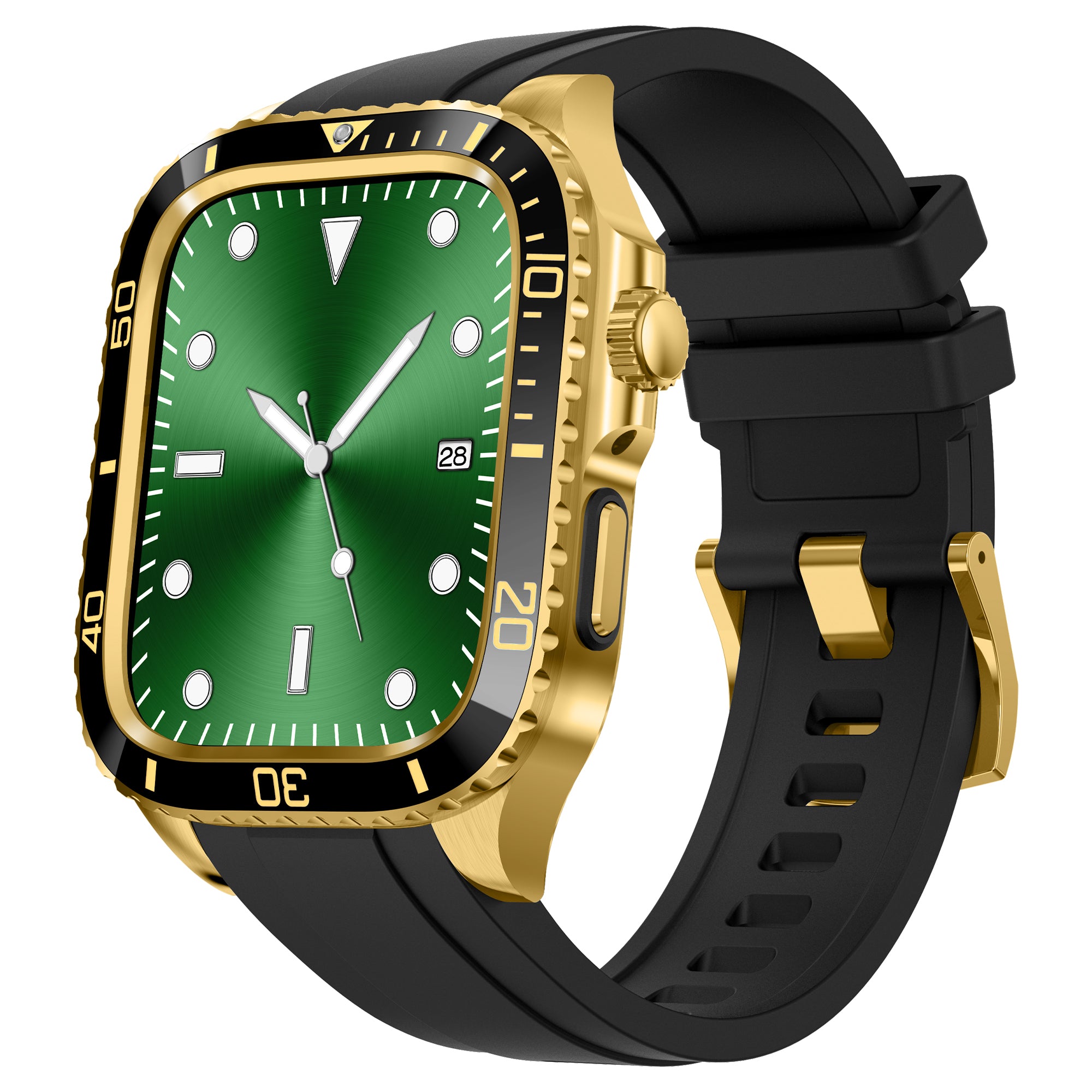 For Apple Watch SE (2023) / SE (2022) / SE / Series 6 5 4 44mm TPU Strap with Stainless Steel Watch Case - Black