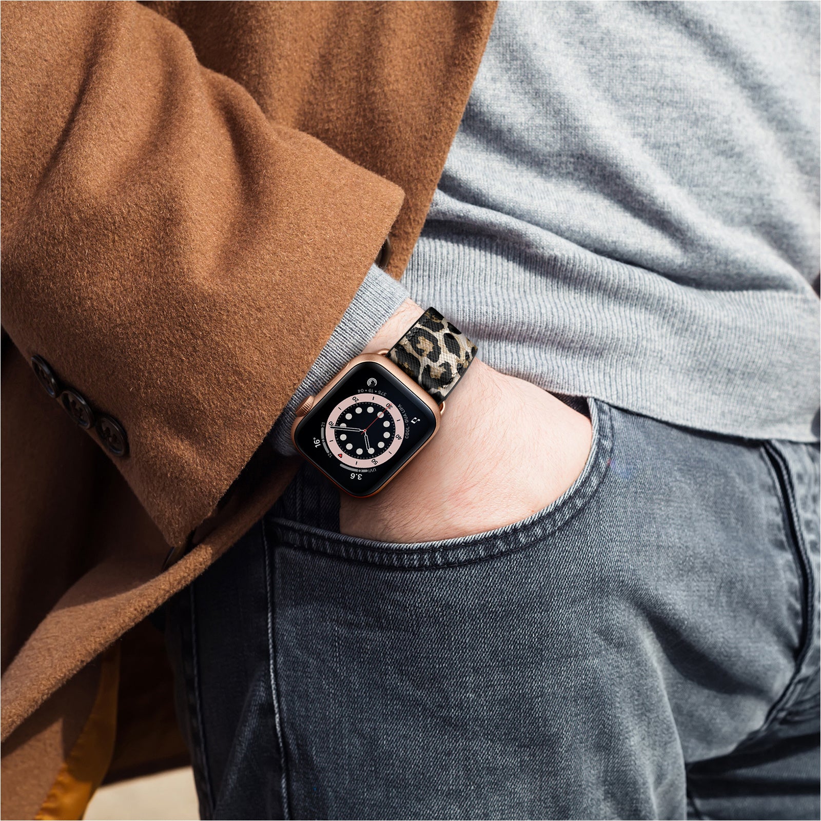 For Apple Watch Series 9  /  8  /  7 41mm  /  6  /  5  /  4  /  SE (2023)  /  SE(2022)  /  SE 40mm  /  3  /  2  /  1 38mm Wrist Strap - Leopard