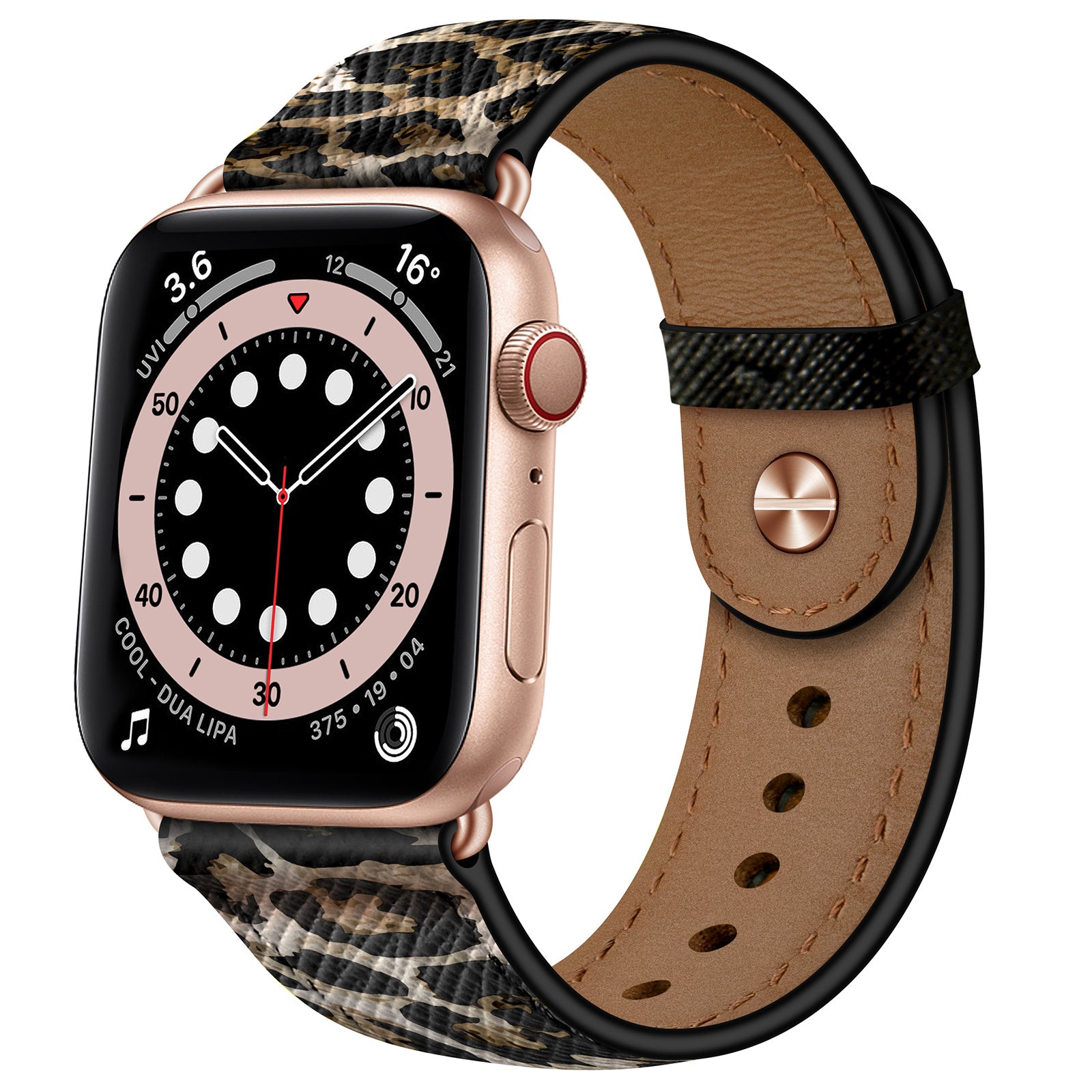 For Apple Watch Ultra 2 Ultra 49mm  /  9 8 7 45mm  /  SE (2023) SE (2022) SE 6 5 4 44mm  /  3 2 1 42mm Watch Band Strap - Leopard
