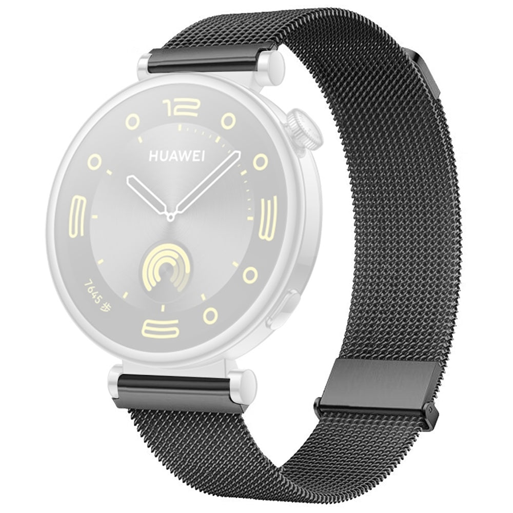 For Huawei Watch GT 4 41mm Garmin / Garmin Venu 3S 18mm Watch Band Stainless Steel Magnetic Strap - Black
