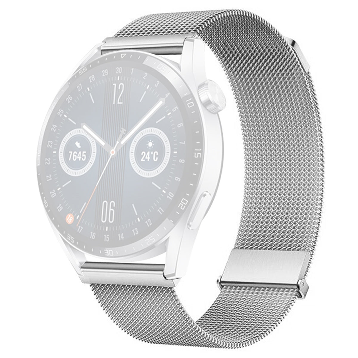 For Huawei Watch GT 4 46mm / Honor Watch 4 Pro 22mm Watch Bracelet Stainless Steel Strap Replacement - Silver