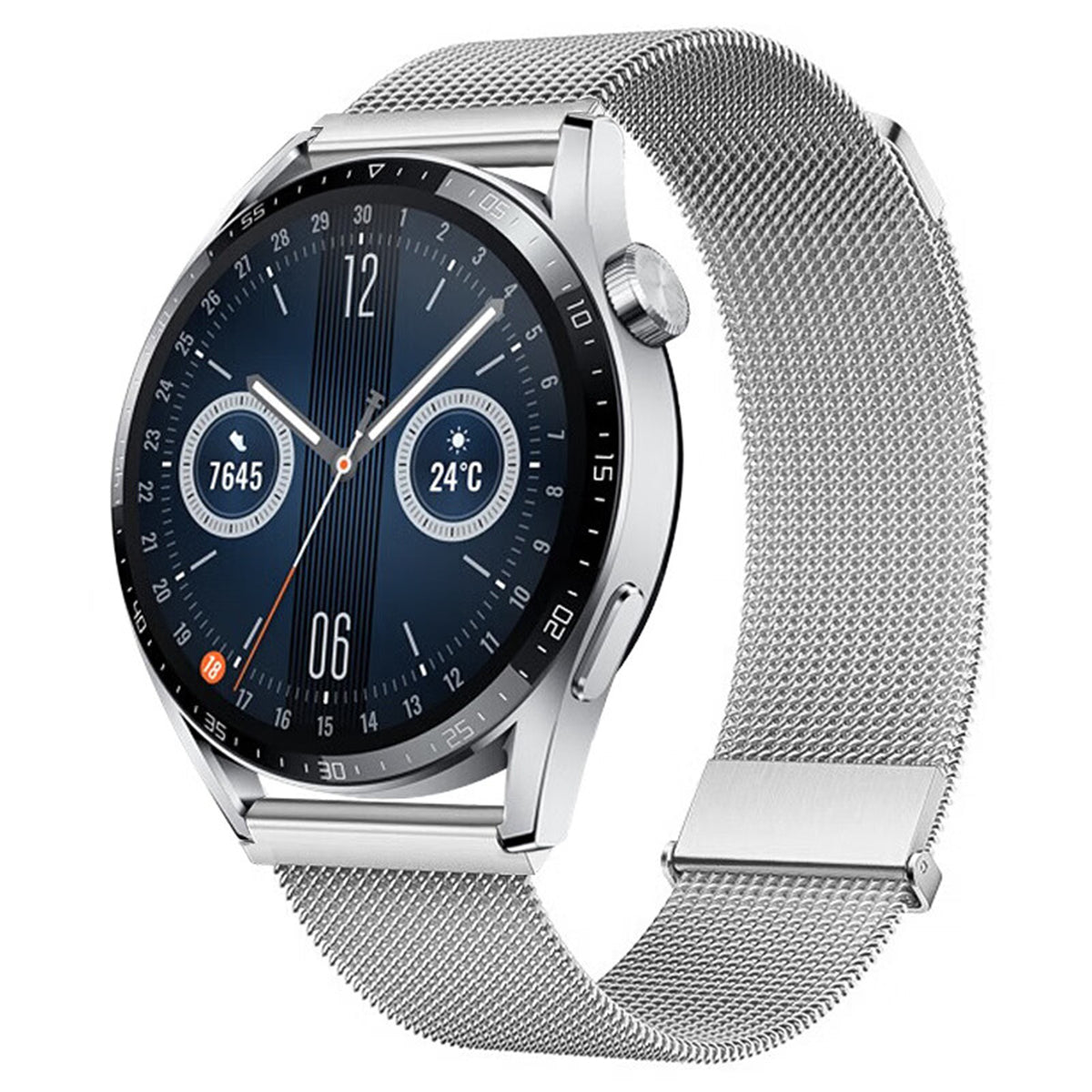 For Huawei Watch GT 4 46mm / Honor Watch 4 Pro 22mm Watch Bracelet Stainless Steel Strap Replacement - Silver