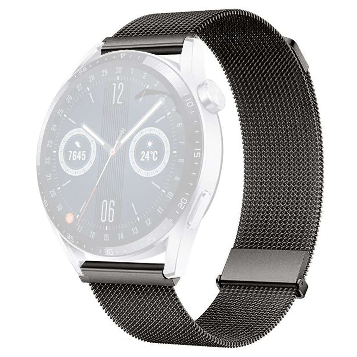 For Huawei Watch GT 3 42mm / Samsung Galaxy Watch3 41mm 20mm Magnetic Strap Replacement - Silver