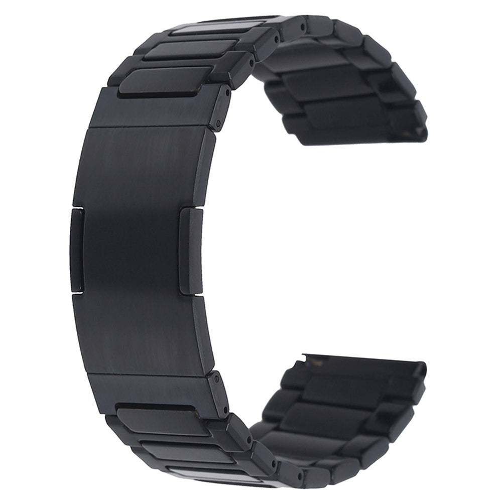 For Huawei Watch GT 4 46mm / Watch 4 / Watch 4 Pro 22mm Stainless Steel Band Folding Buckle Watch Strap - Black