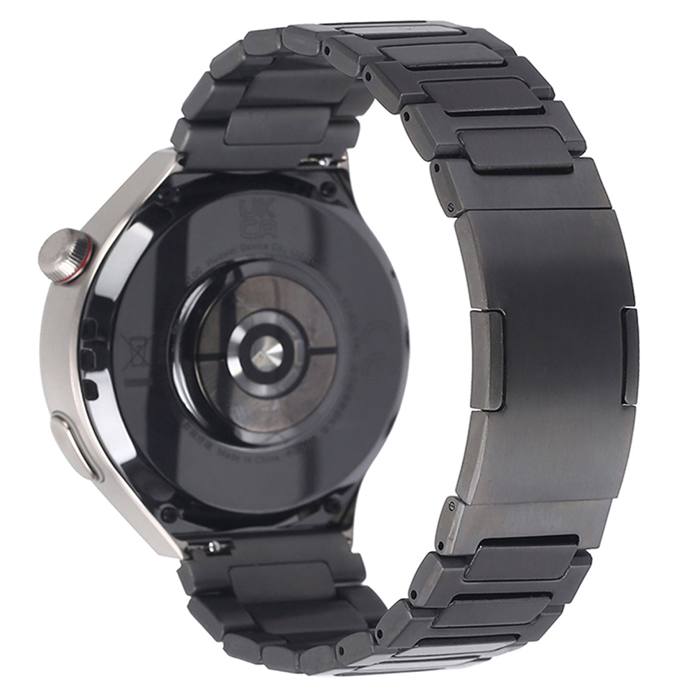 For Huawei Watch GT 4 46mm / Watch 4 / Watch 4 Pro 22mm Stainless Steel Band Folding Buckle Watch Strap - Black