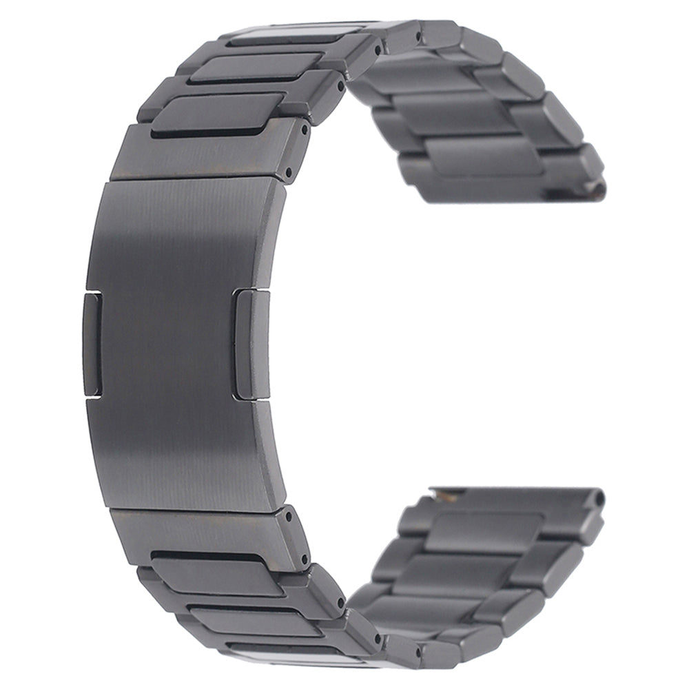 For Huawei Watch GT 4 46mm / Watch 4 / Watch 4 Pro 22mm Stainless Steel Band Folding Buckle Watch Strap - Black