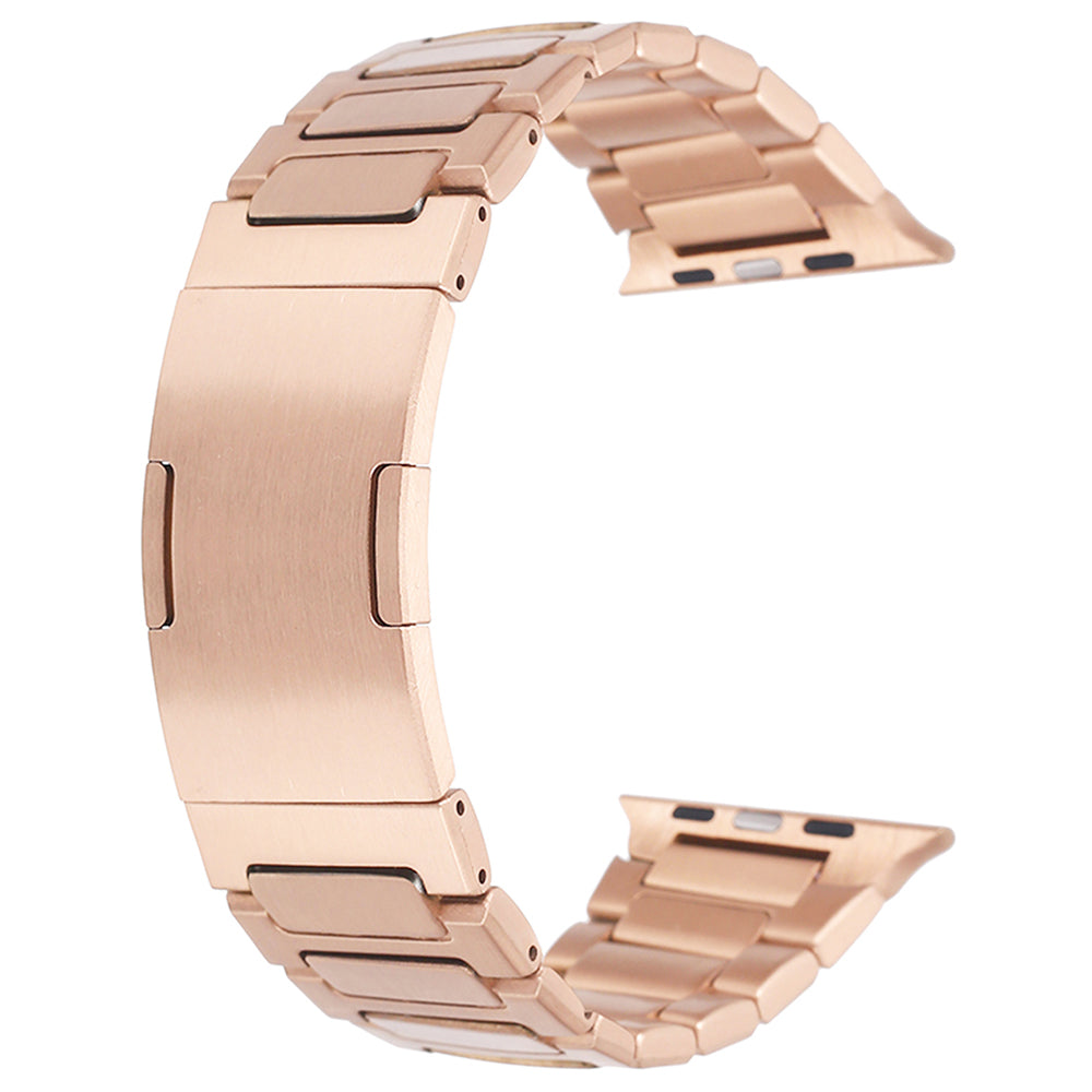 For Apple Watch Series 9 8 7 41mm / 6 5 4 SE (2022) SE (2023) SE 40mm / 3 2 1 38mm Stainless Steel Band Folding Buckle - Black