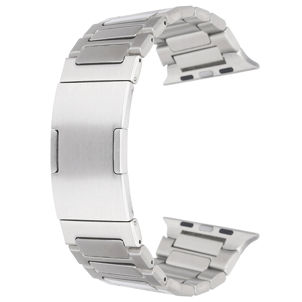 For Apple Watch Series 9 8 7 41mm / 6 5 4 SE (2022) SE (2023) SE 40mm / 3 2 1 38mm Stainless Steel Band Folding Buckle - Black