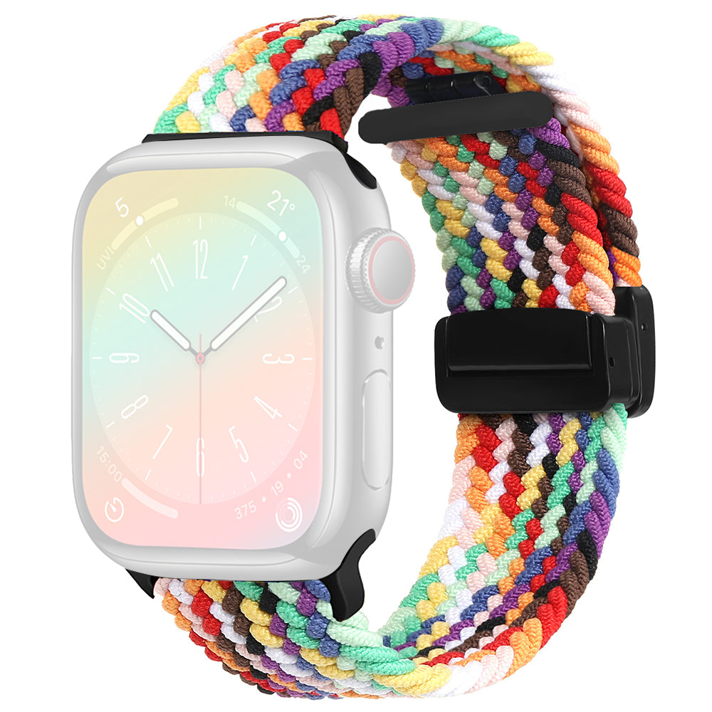 For Apple Watch Ultra 2 Ultra 49mm / Series 9 8 7 45mm / 6 5 4 SE (2022) SE (2023) SE 44mm / 3 2 1 42mm Watch Strap Nylon Wristband - Black
