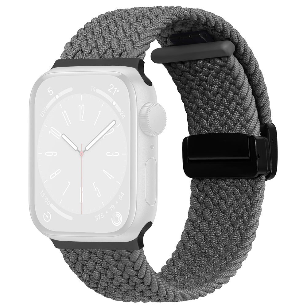 For Apple Watch Ultra 2 Ultra 49mm / Series 9 8 7 45mm / 6 5 4 SE (2022) SE (2023) SE 44mm / 3 2 1 42mm Watch Strap Nylon Wristband - Black