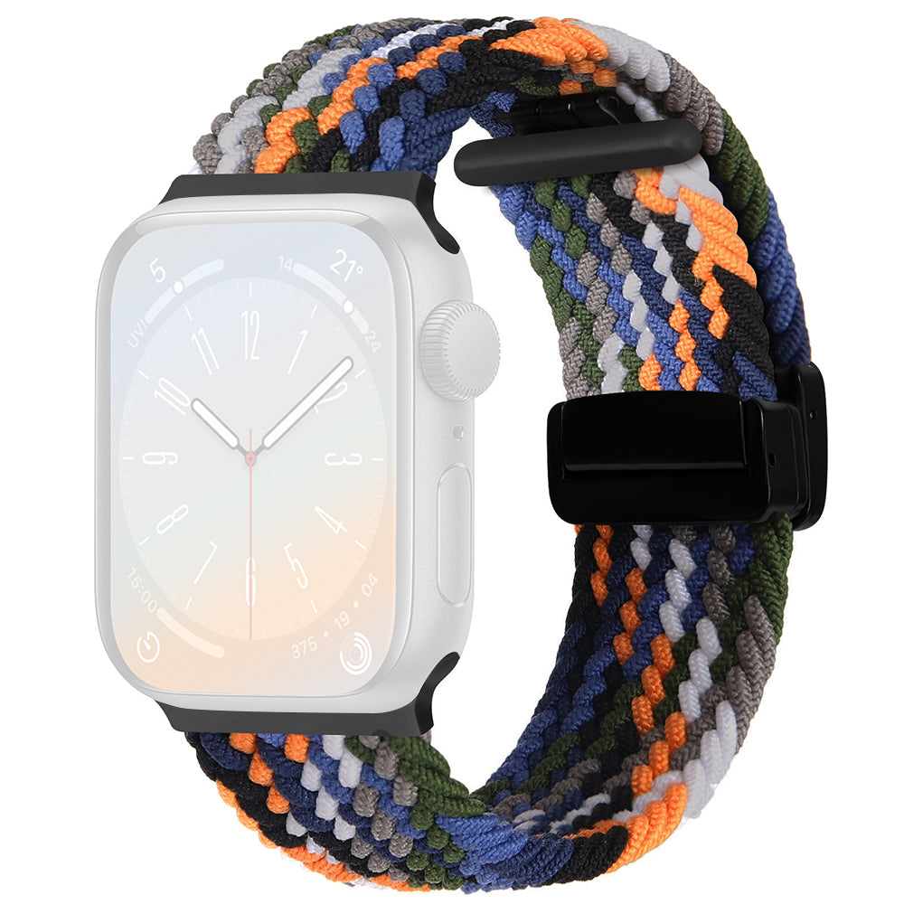 For Apple Watch Ultra 2 Ultra 49mm / Series 9 8 7 45mm / 6 5 4 SE (2022) SE (2023) SE 44mm / 3 2 1 42mm Watch Strap Nylon Wristband - Black