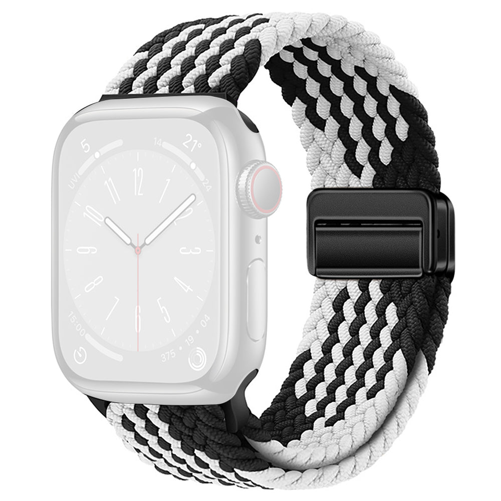 For Apple Watch Ultra 2 Ultra 49mm / Series 9 8 7 45mm / 6 5 4 SE (2022) SE (2023) SE 44mm / 3 2 1 42mm Watch Strap Nylon Wristband - Black