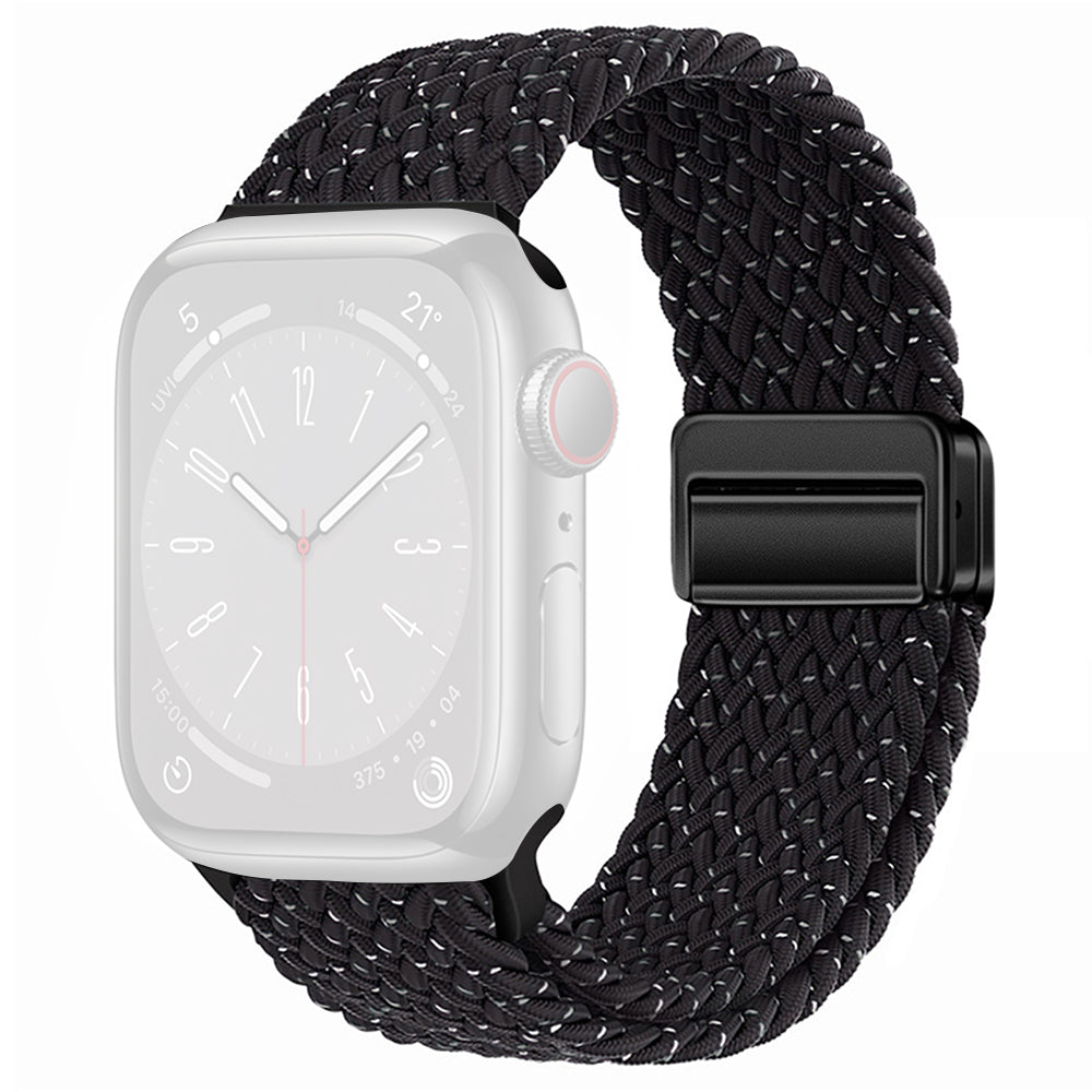 For Apple Watch Ultra 2 Ultra 49mm / Series 9 8 7 45mm / 6 5 4 SE (2022) SE (2023) SE 44mm / 3 2 1 42mm Watch Strap Nylon Wristband - Black