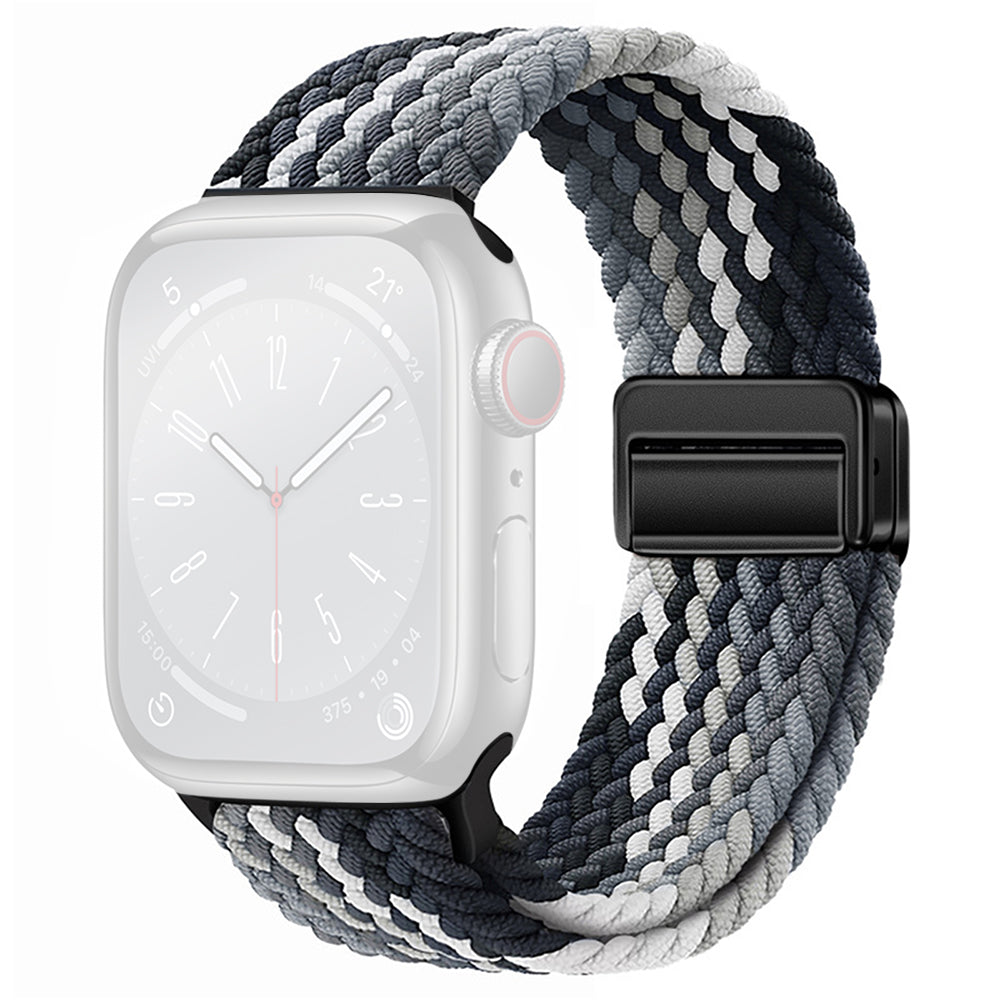 For Apple Watch Ultra 2 Ultra 49mm / Series 9 8 7 45mm / 6 5 4 SE (2022) SE (2023) SE 44mm / 3 2 1 42mm Watch Strap Nylon Wristband - Black