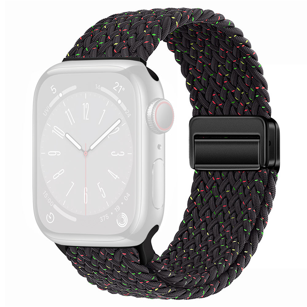For Apple Watch Ultra 2 Ultra 49mm / Series 9 8 7 45mm / 6 5 4 SE (2022) SE (2023) SE 44mm / 3 2 1 42mm Watch Strap Nylon Wristband - Black