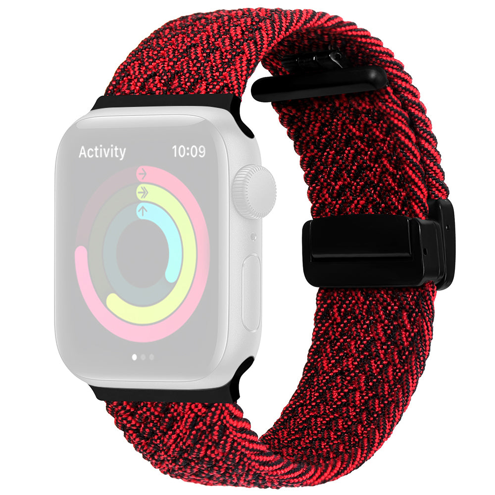 For Apple Watch Ultra 2 Ultra 49mm / Series 9 8 7 45mm / 6 5 4 SE (2022) SE (2023) SE 44mm / 3 2 1 42mm Watch Strap Nylon Wristband - Black