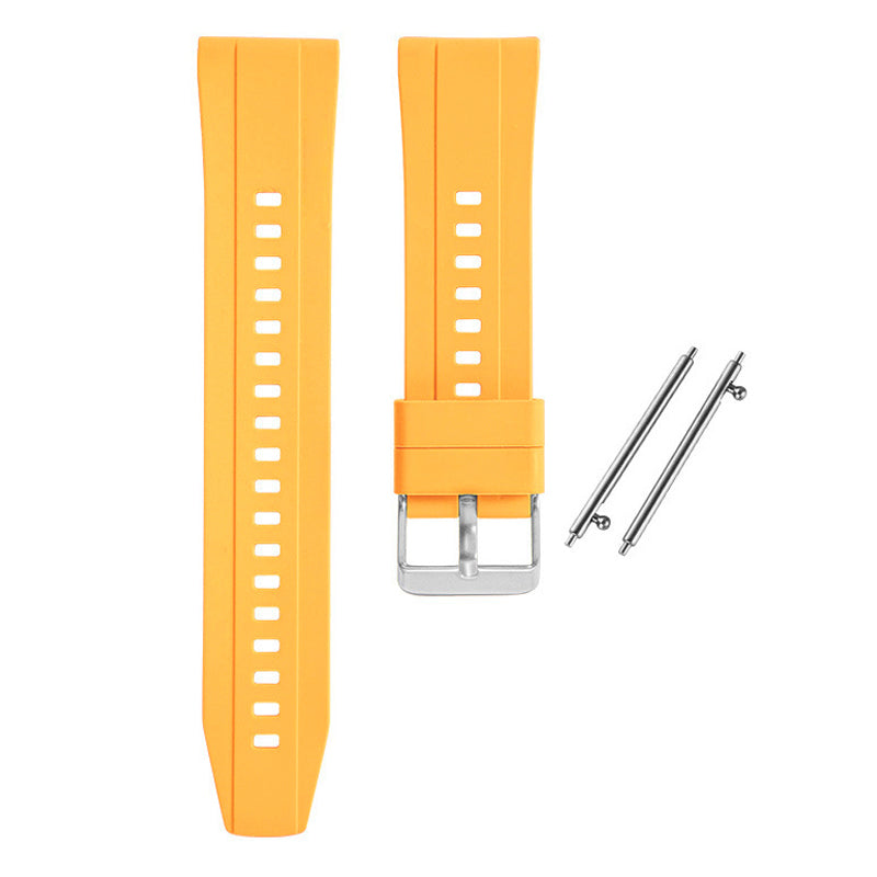 For Huawei Watch GT 4 41mm / Garmin Venu 3S 18mm Watch Strap Silicone Band Replacement - Dark Yellow