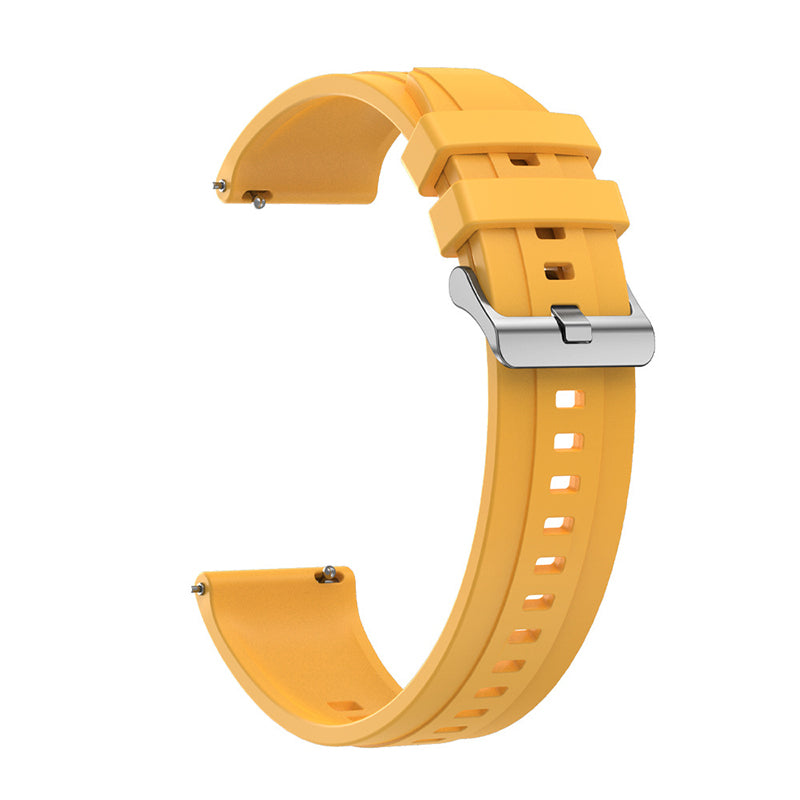 For Huawei Watch GT 4 41mm / Garmin Venu 3S 18mm Watch Strap Silicone Band Replacement - Dark Yellow