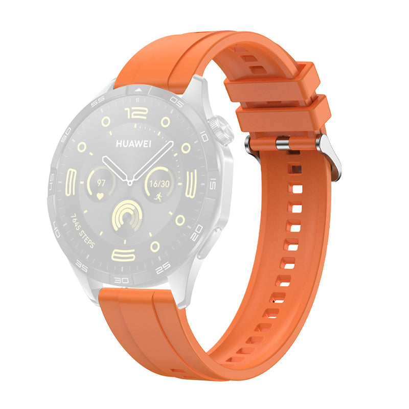 For Huawei Watch GT 4 41mm / Garmin Venu 3S 18mm Watch Strap Silicone Band Replacement - Dark Yellow