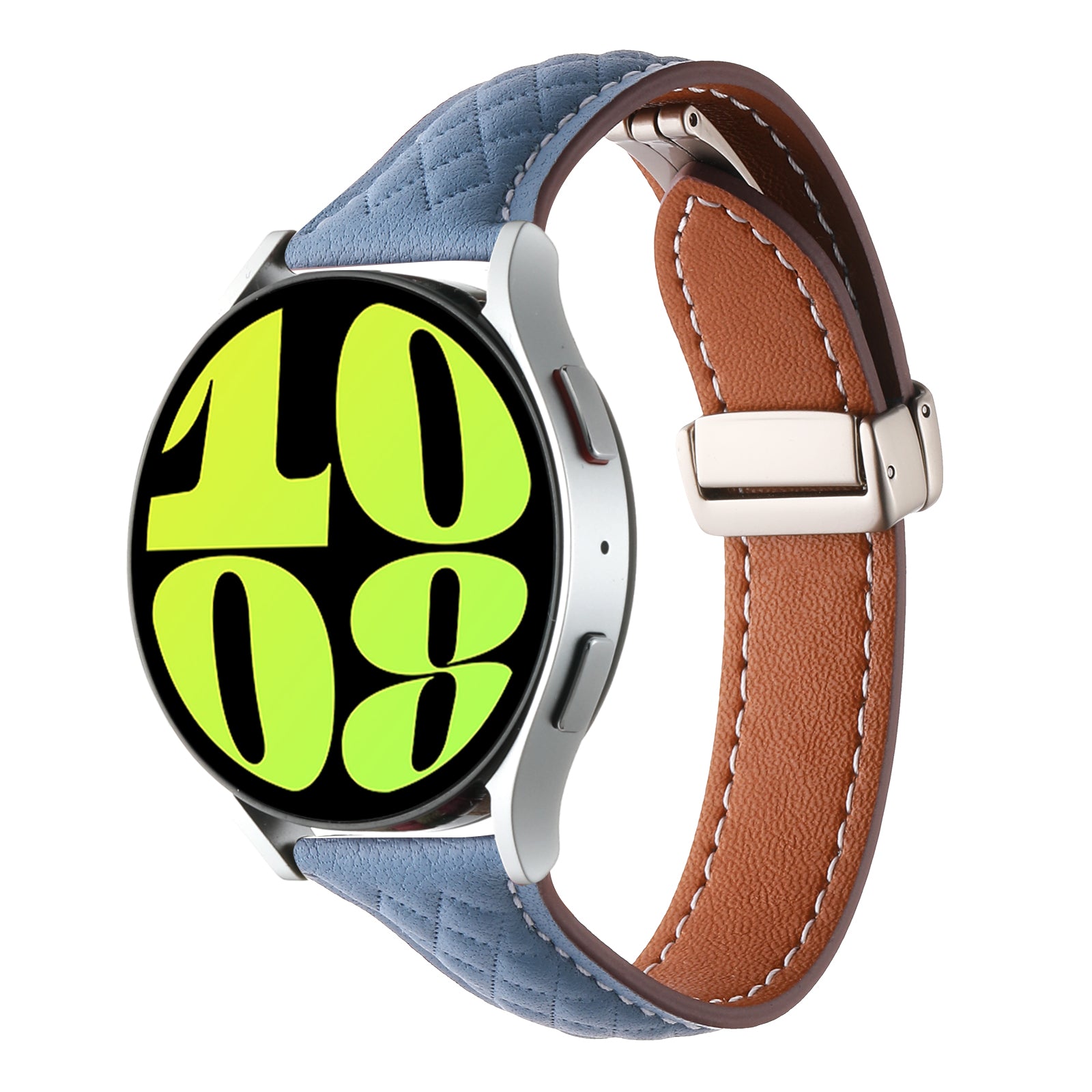 For Samsung Galaxy Watch3 45mm / Huawei Watch GT 4 46mm Watch Band 22mm Genuine Cow Leather Strap - Blue