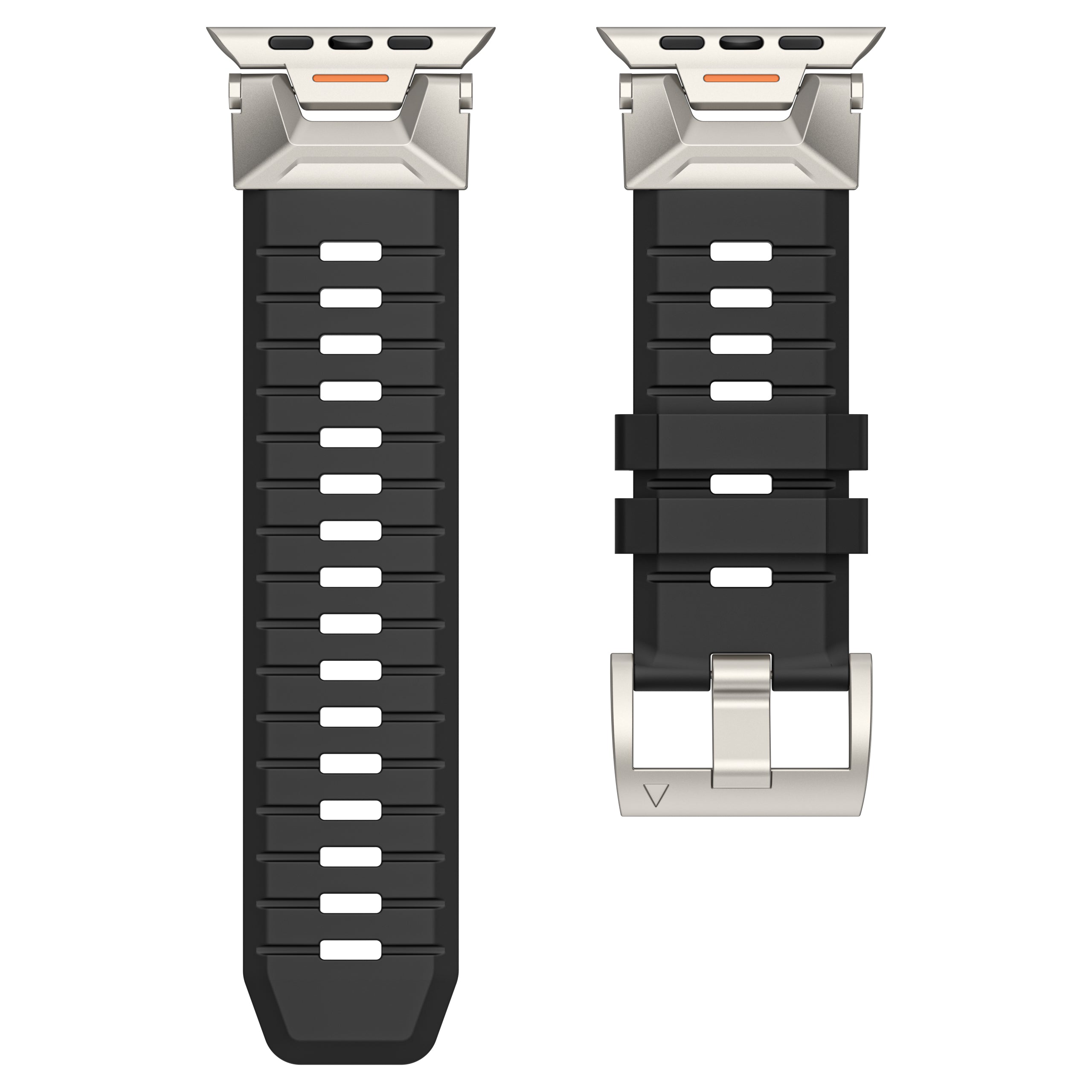 Fluorine Rubber Strap for Apple Watch Ultra 2 Ultra 49mm / 9 8 7 45mm / 6 5 4 SE (2022) SE (2023) SE 44mm / 3 2 1 42mm Wrist Band - Orange