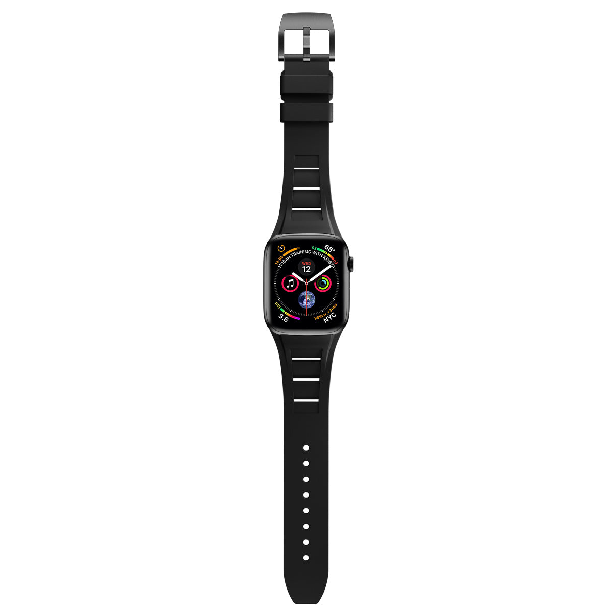 For Apple Watch Ultra 2 Ultra 49mm / Series 9 8 7 45mm / 6 5 4 SE (2022) SE (2023) SE 44mm / 3 2 1 42mm Silicone Watch Band - Black