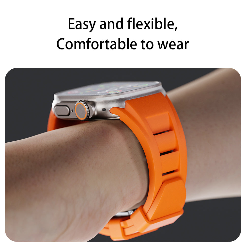 For Apple Watch Ultra 2 Ultra 49mm / Series 9 8 7 45mm / 6 5 4 SE (2022) SE (2023) SE 44mm / 3 2 1 42mm Silicone Watch Band - Black
