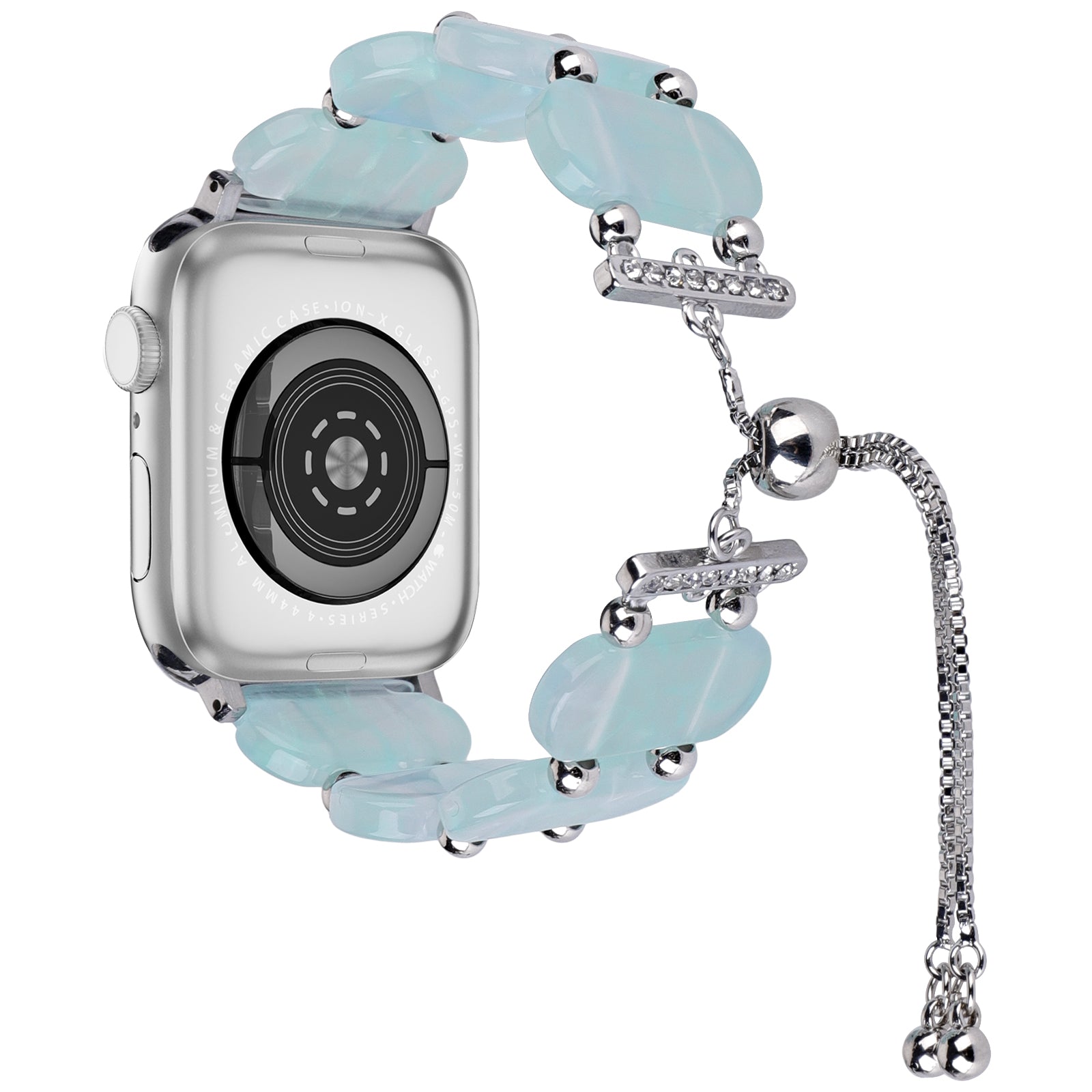 For Apple Watch Series 9 8 7 41mm / 6 5 4 SE (2022) SE (2023) SE 40mm / 3 2 1 38mm Watch Strap Resin Bracelet - Transparent Blue