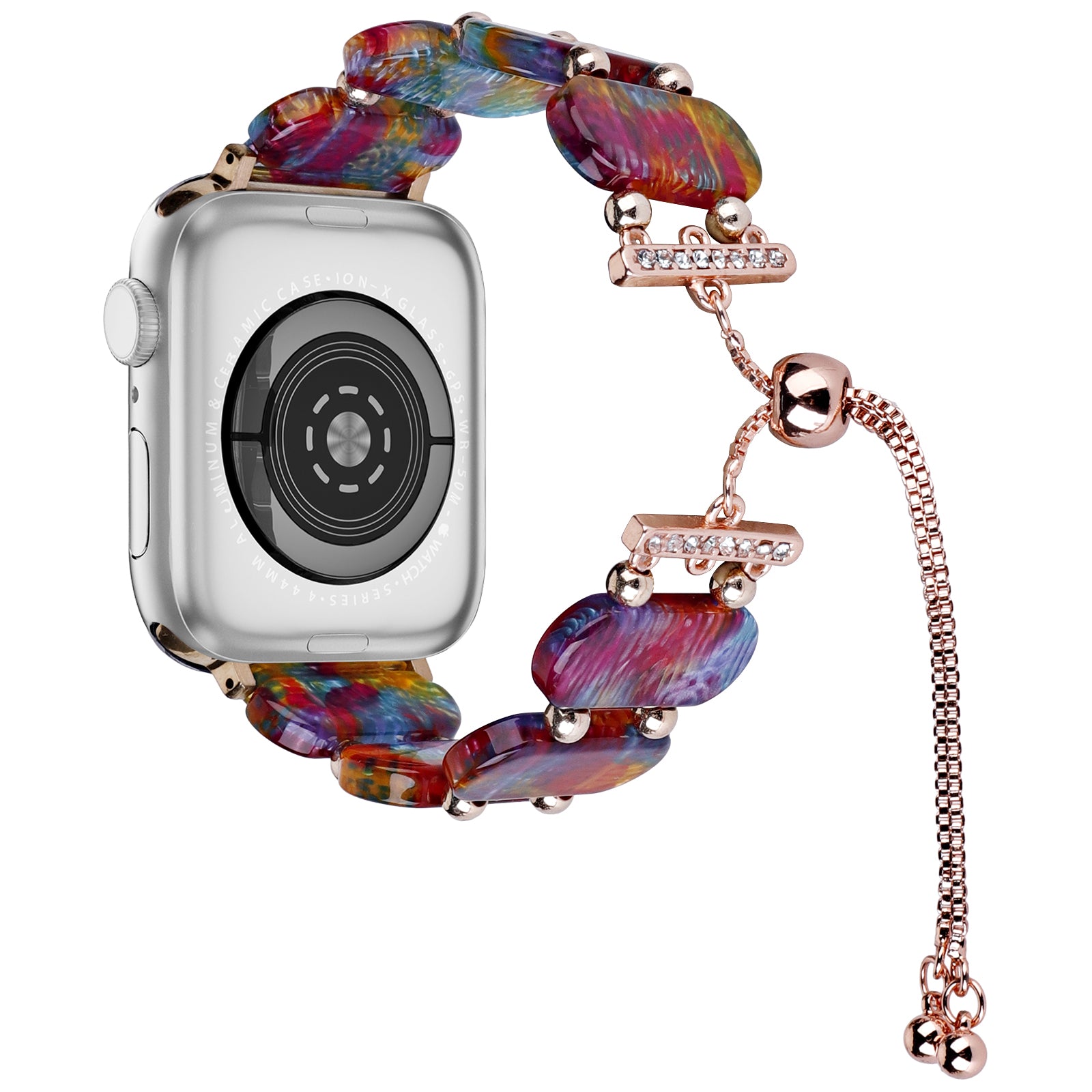 For Apple Watch Series 9 8 7 41mm / 6 5 4 SE (2022) SE (2023) SE 40mm / 3 2 1 38mm Watch Strap Resin Bracelet - Transparent Blue
