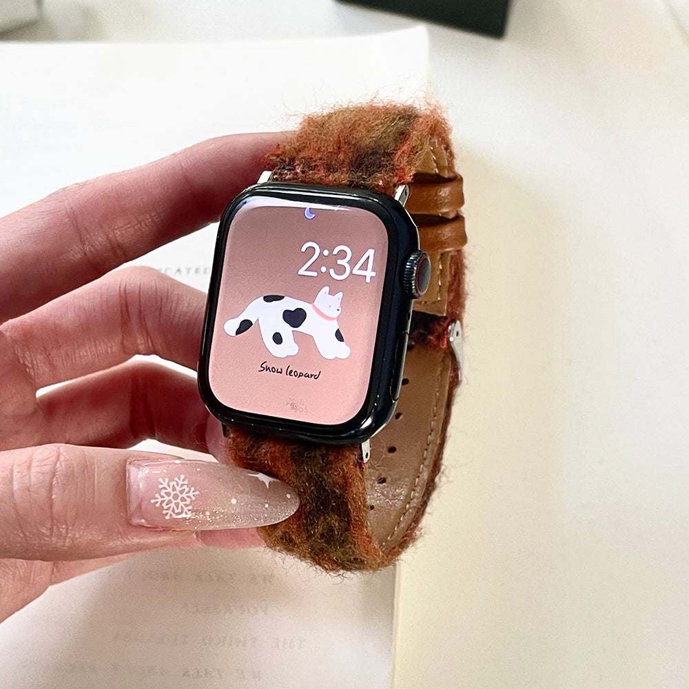 For Apple Watch Ultra 2 Ultra 49mm  /  9 8 7 45mm  /  SE (2023) SE (2022) SE 6 5 4 44mm  /  3 2 1 42mm Strap Replacement - Reddish Brown