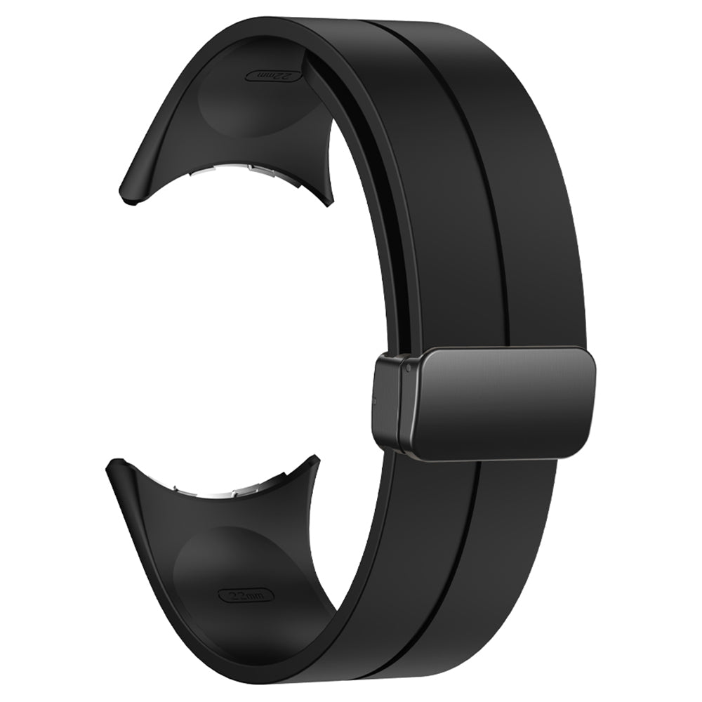 For Google Pixel Watch 2 / Pixel Watch Silicone Band Watch Strap with Magnetic Folding Buckle - Black