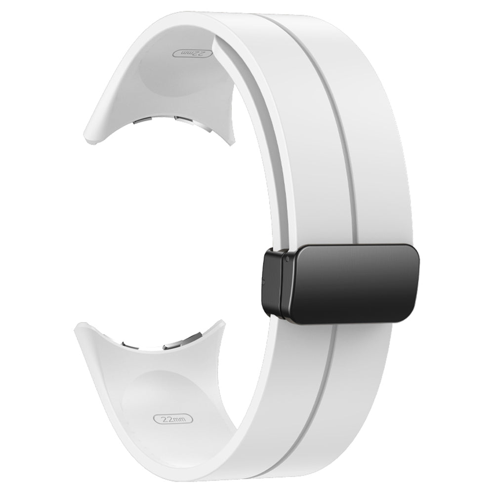 For Google Pixel Watch 2 / Pixel Watch Silicone Band Watch Strap with Magnetic Folding Buckle - Black