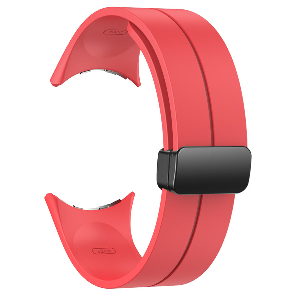 For Google Pixel Watch 2 / Pixel Watch Silicone Band Watch Strap with Magnetic Folding Buckle - Black