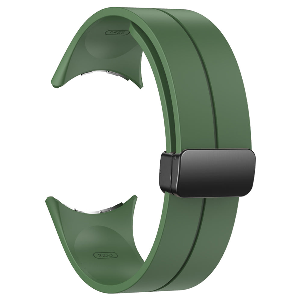 For Google Pixel Watch 2 / Pixel Watch Silicone Band Watch Strap with Magnetic Folding Buckle - Black