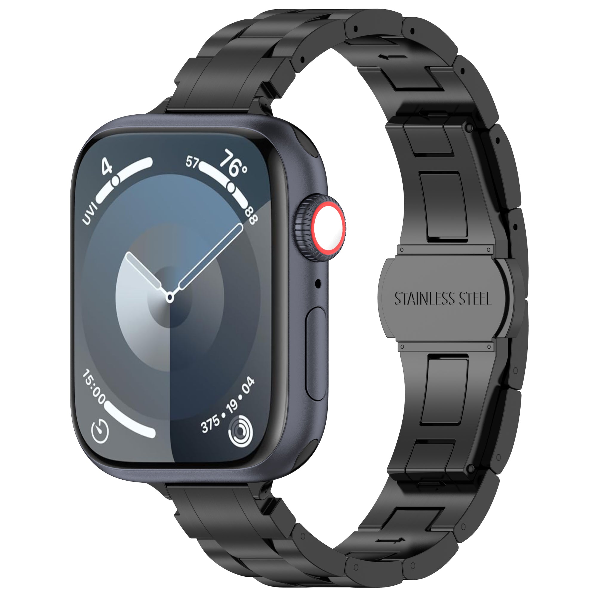 For Apple Watch 9 8 7 41mm  /  SE (2022) SE (2023) SE 6 5 4 40mm  /  3 2 1 38mm Titanium Metal Wrist Watch Band - Black