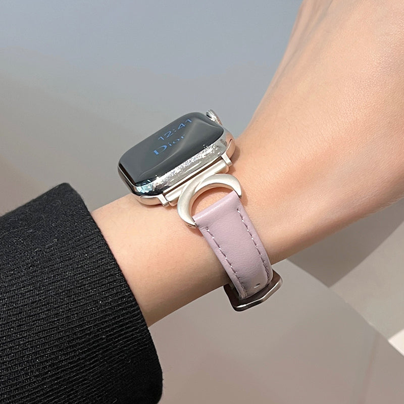 For Apple Watch Ultra 2 Ultra 49mm / Series 9 8 7 45mm / 6 5 4 SE (2023) SE (2022) SE 44mm / 3 2 1 42mm Watchband - Taro Purple White