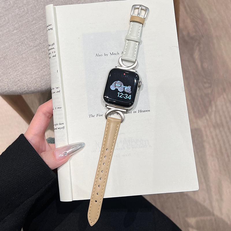 For Apple Watch Ultra 2 Ultra 49mm / Series 9 8 7 45mm / 6 5 4 SE (2023) SE (2022) SE 44mm / 3 2 1 42mm Watchband - Taro Purple White